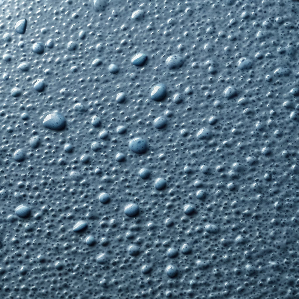 Granite countertop with water droplets showing professional finishing and sealing